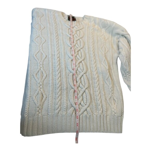 Boston Traders Knitted By Hand Men's / Women's Cable Knit Sweater Size M Cream - Picture 7 of 7